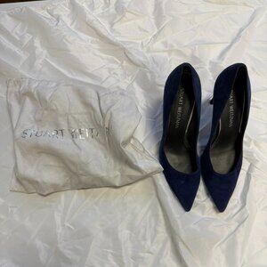 Stuart Weitzman Blue Suede Pointed Toe Pumps – US‎ 7.5 M
